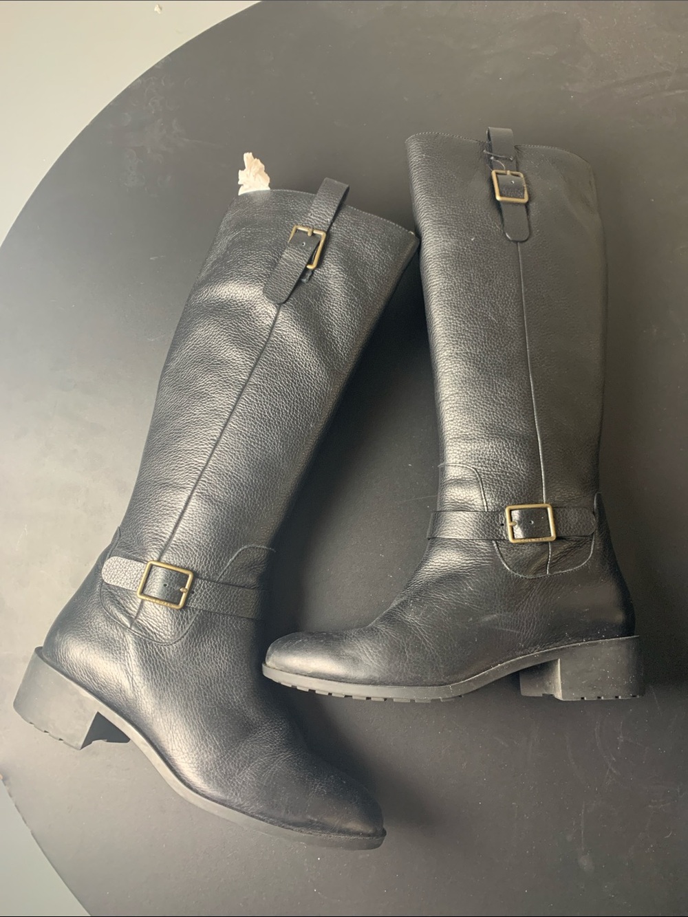 Cole Haan Black Leather Over-the-Knee Riding Boots